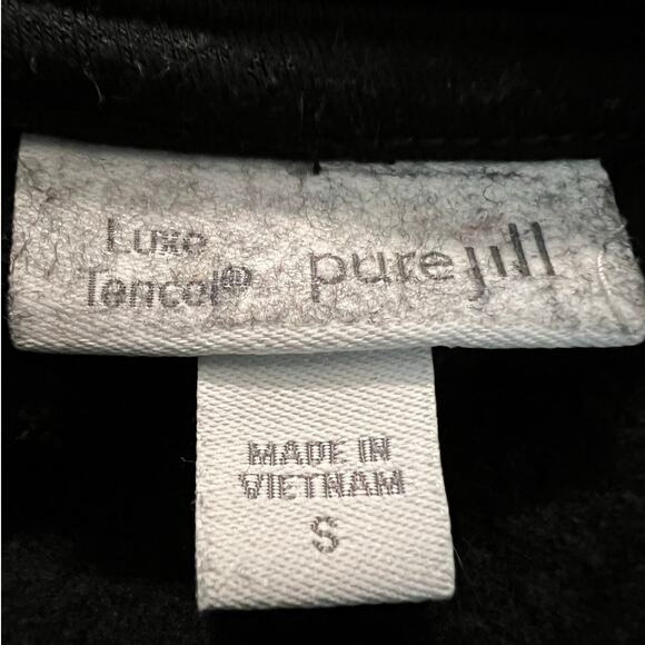 Pure Jill Luxe Tencel Long Hoodie Jacket in Black w/Snap Closure Size Small - Picture 5 of 7